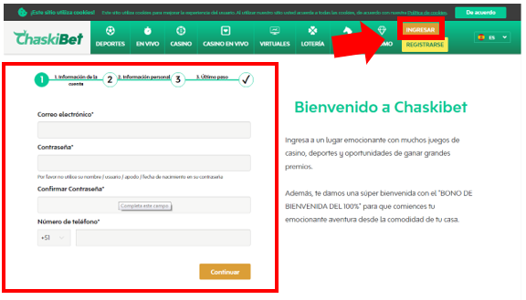 REGISTRARSE EN CHASKIBET
