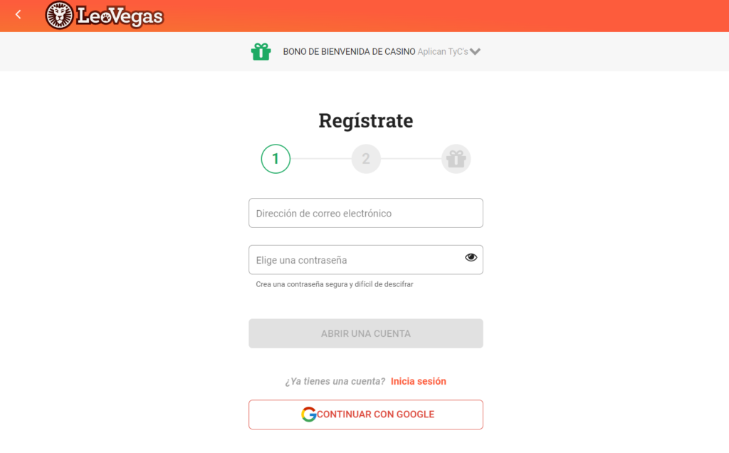 LEOVEGAS COMO REGISTRARSE